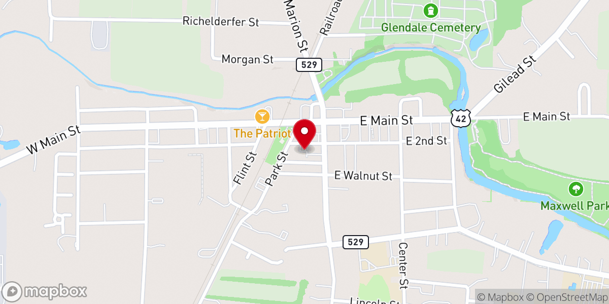 Map showing location of Upper Room