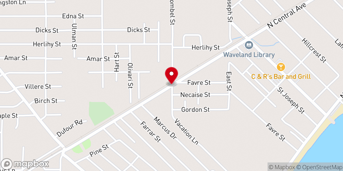 Map showing location of Waveland United Methodist