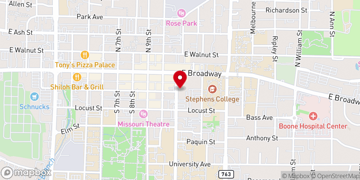 Map showing location of First Presbyterian Church