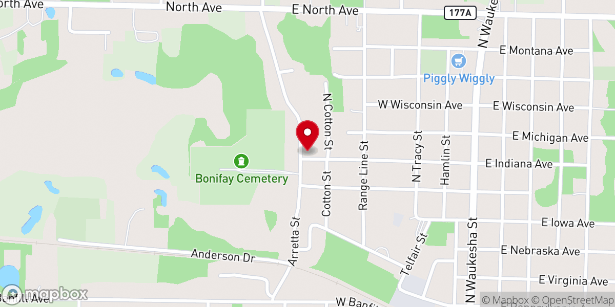 Map showing location of West Bonifay Baptist Church