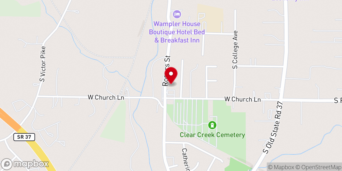 Map showing location of Clear Creek Christian School