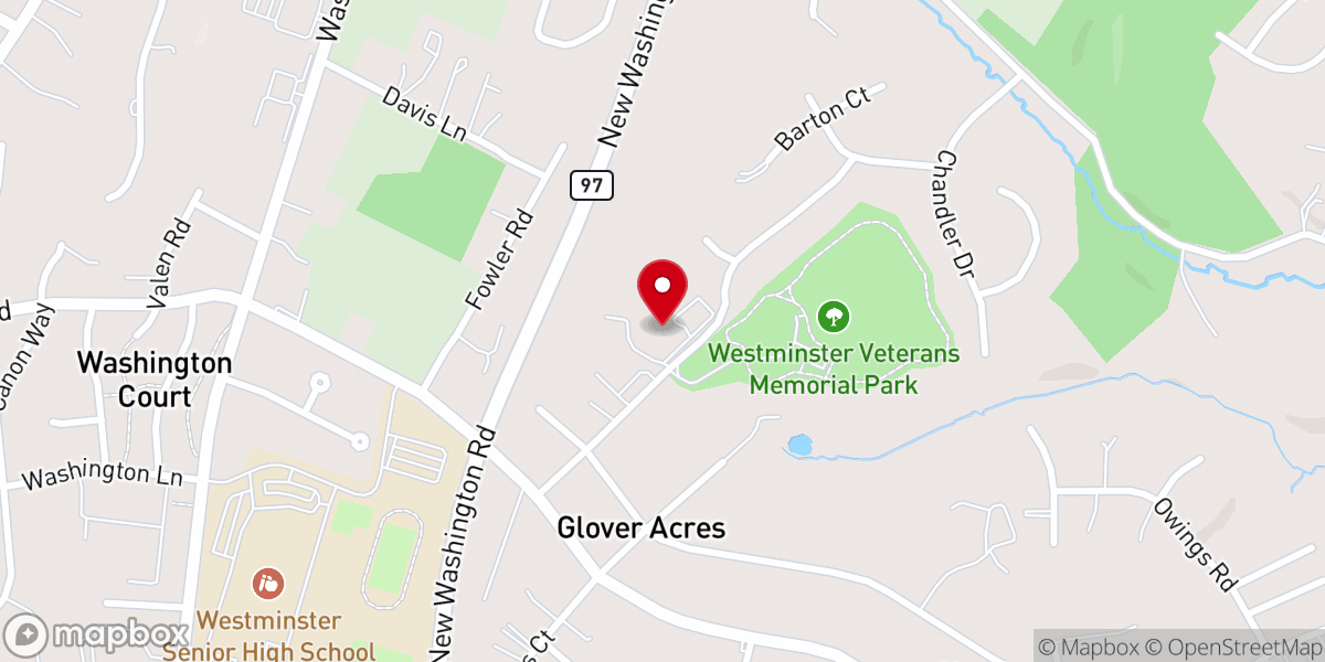 Map showing location of Westminster Baptist Church