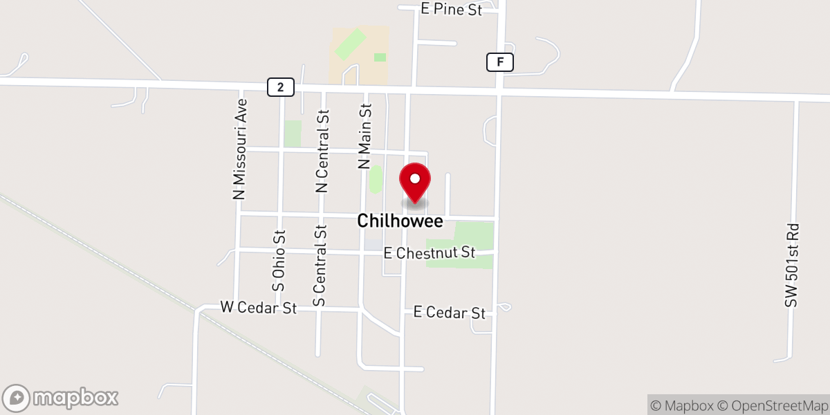 Map showing location of Chilhowee United Methodist Church