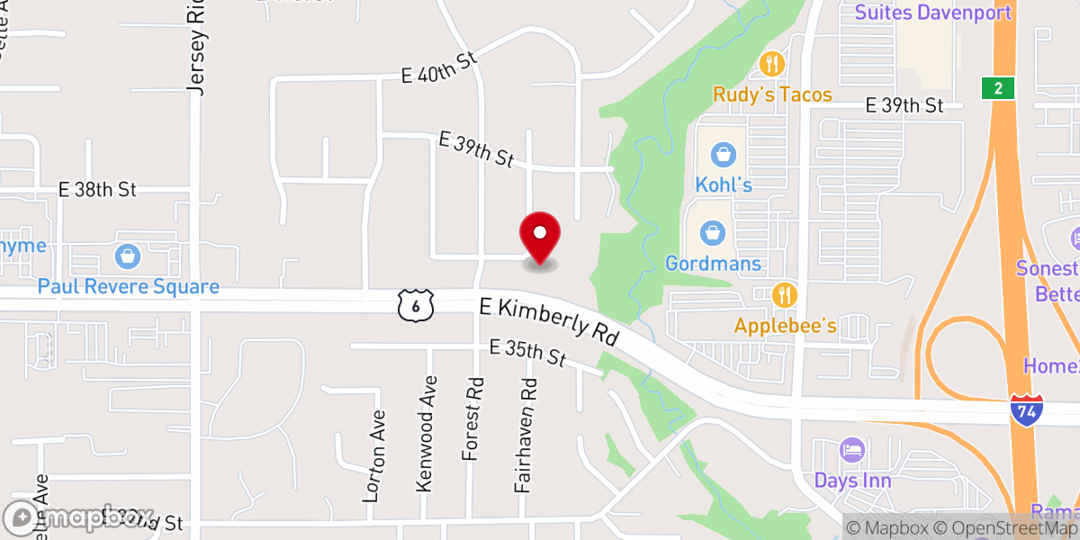 Map showing location of Connect Church of the Quad Cities