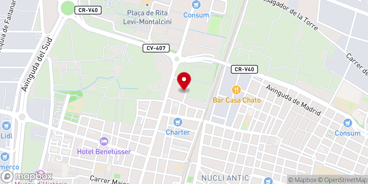 Map showing location of Templo Valencia