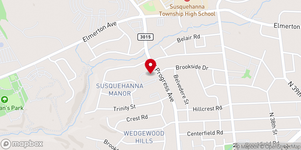 Map showing location of Harrisburg First Seventh-day Adventist Church