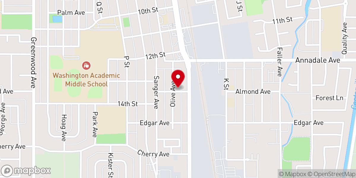 Map showing location of Sanger New Life Apostolic Church