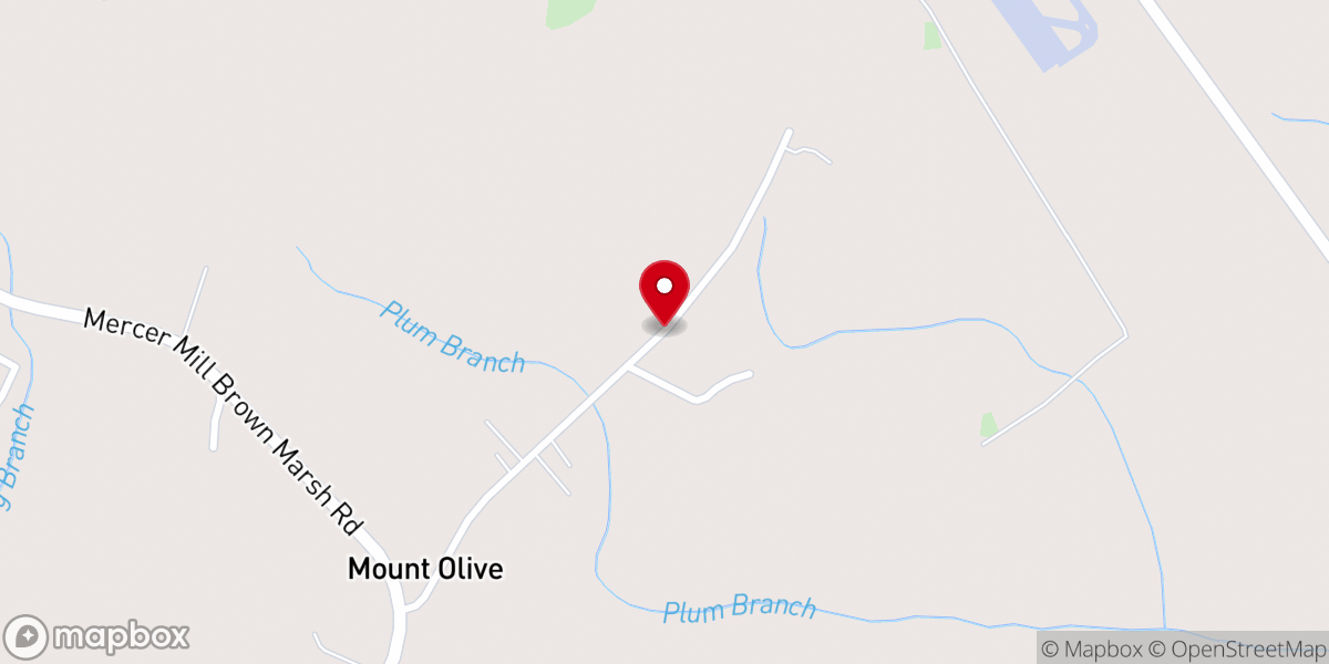 Map showing location of Mt Olive AME Zion Church