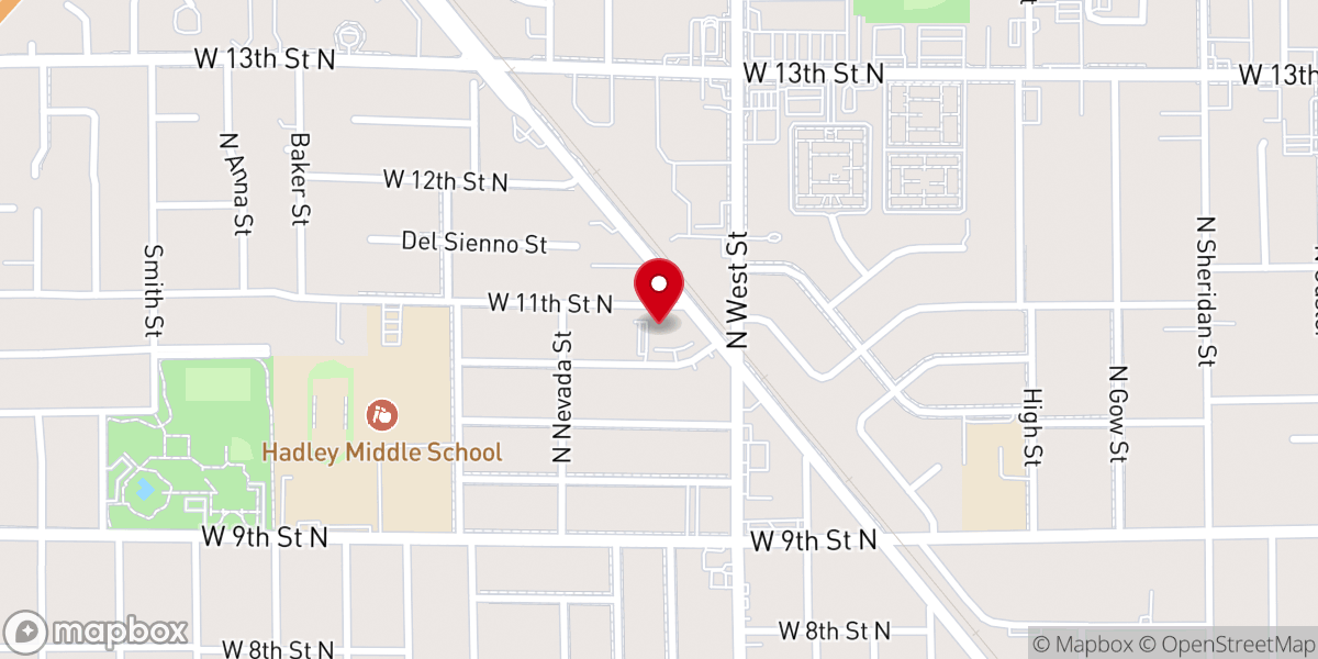 Map showing location of Wichita Christian Church