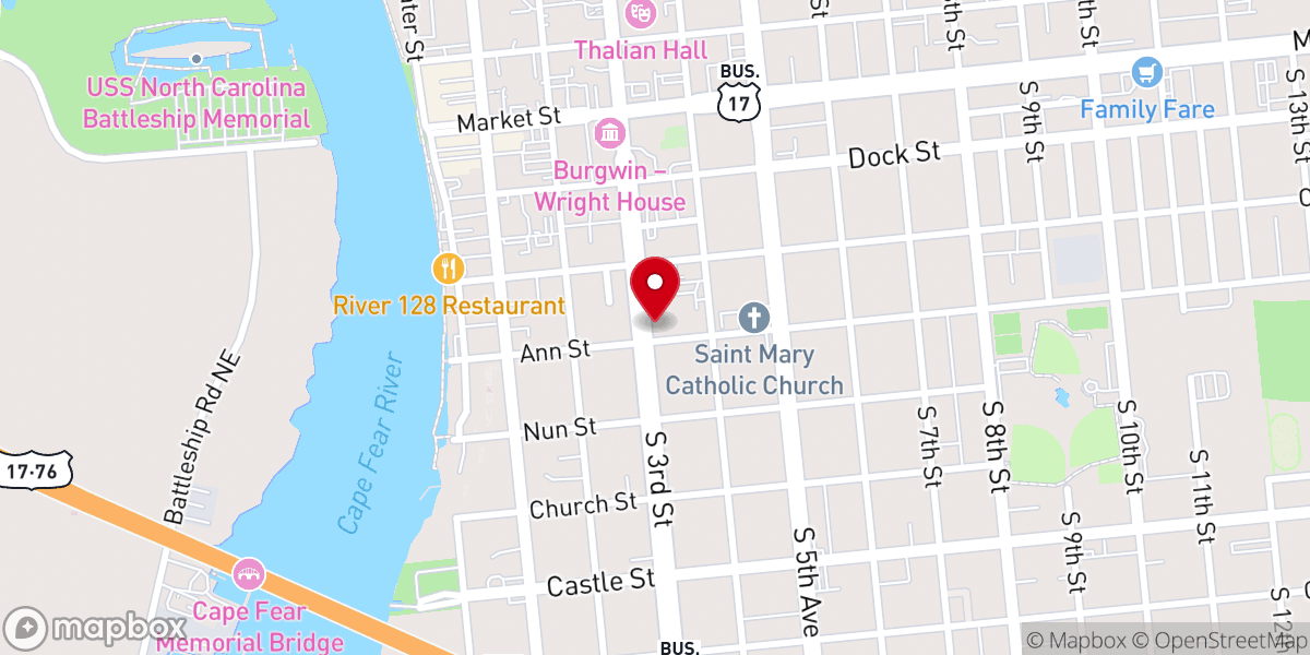 Map showing location of The Salvation Army Church