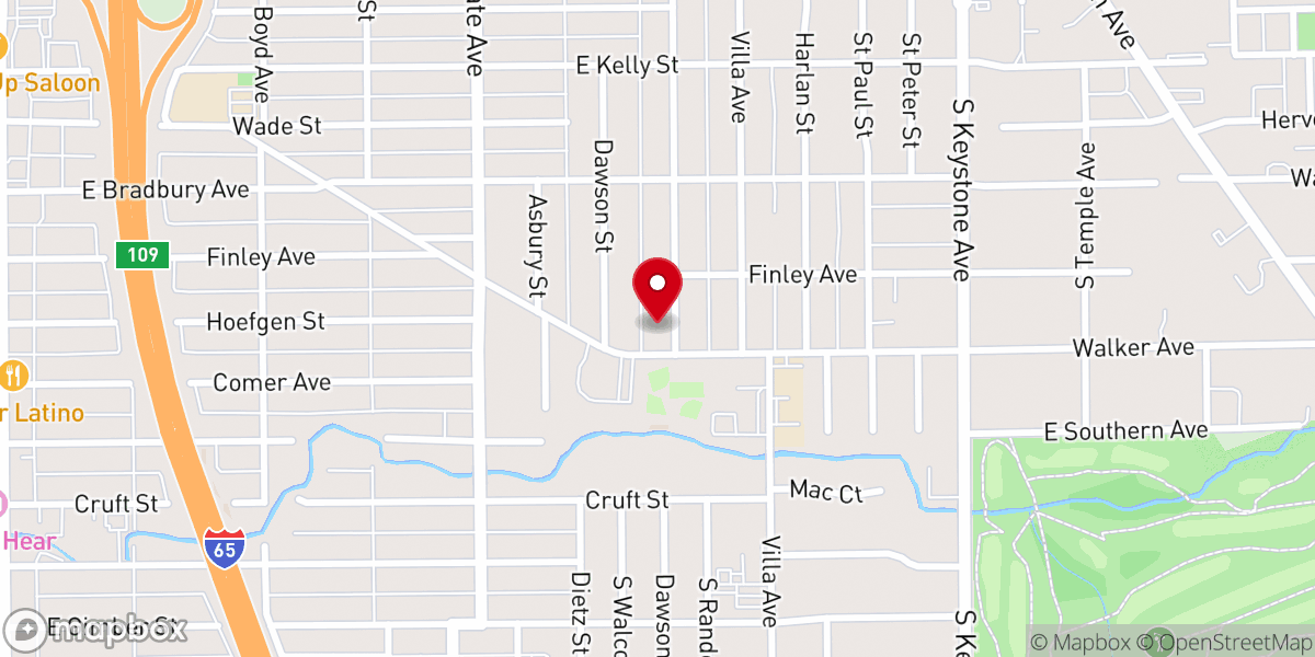 Map showing location of Glory Baptist Church