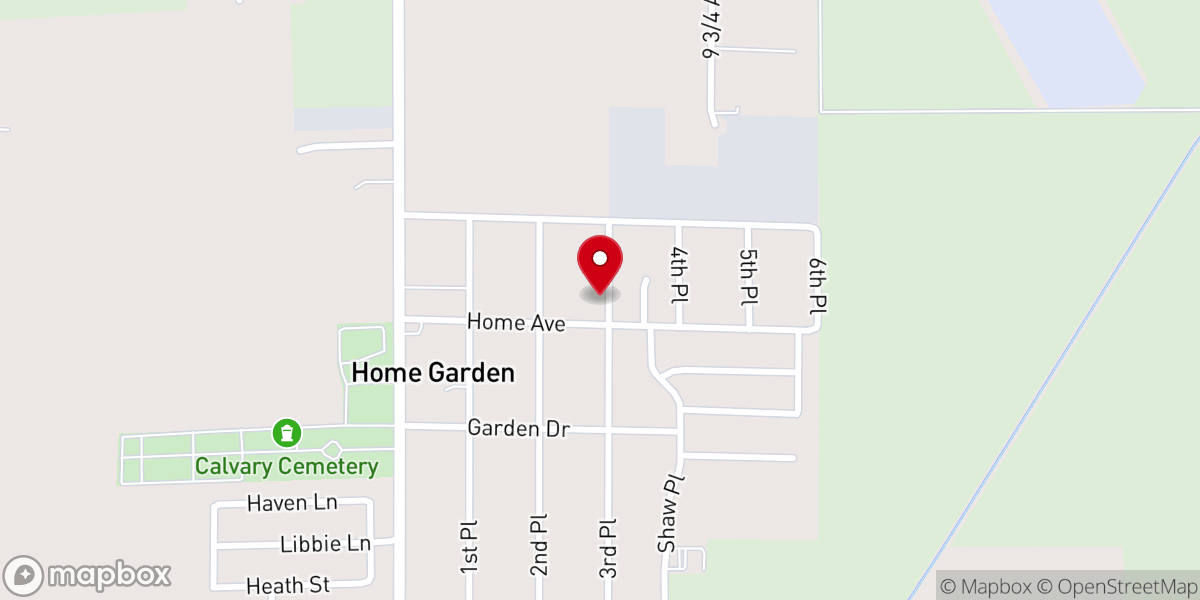Map showing location of New Light Baptist Church