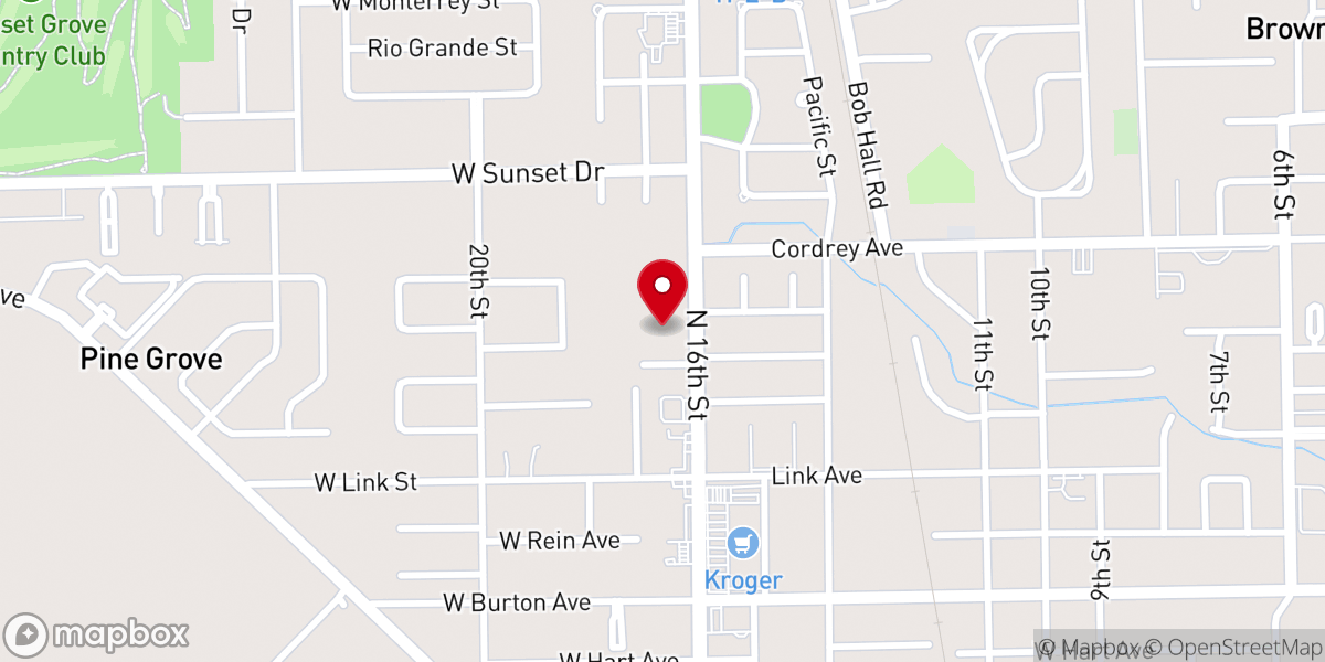 Map showing location of Trinity Baptist Church-Orange