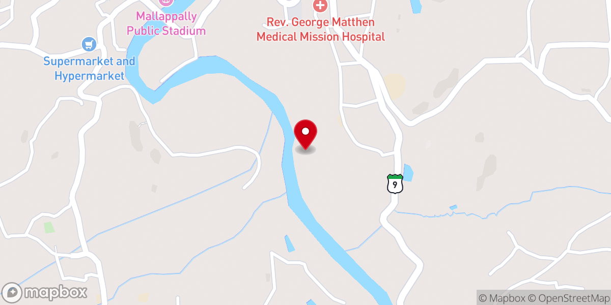 Map showing location of Vengalassery Church (Kaattupally)Jointly owned by Mar Thoma and Orthodox churches