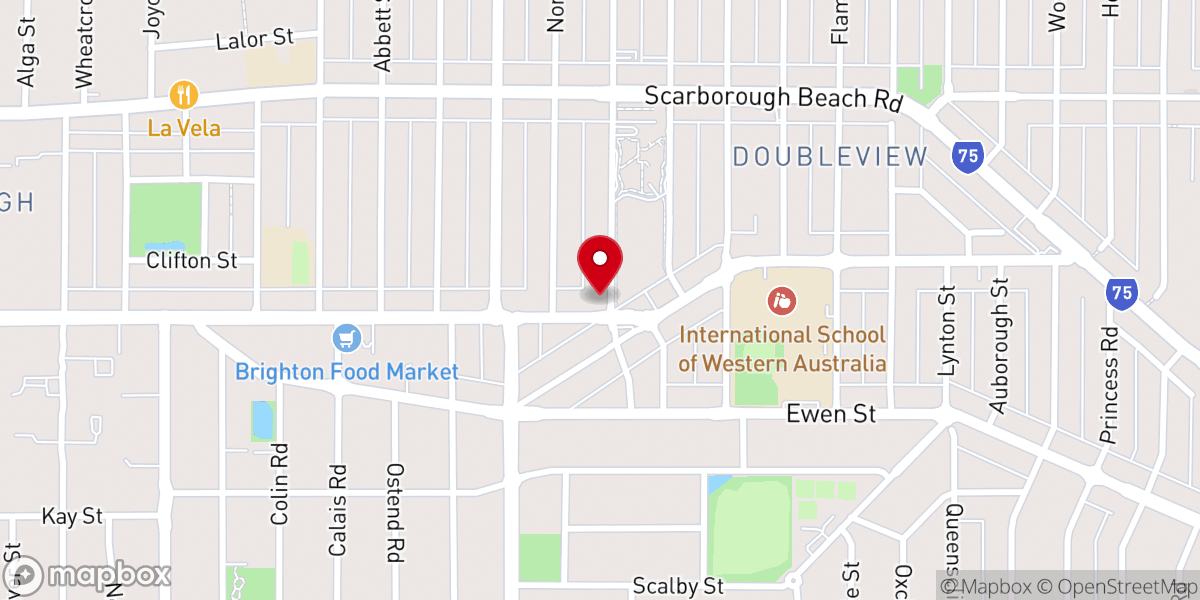 Map showing location of Scarborough Baptist Church