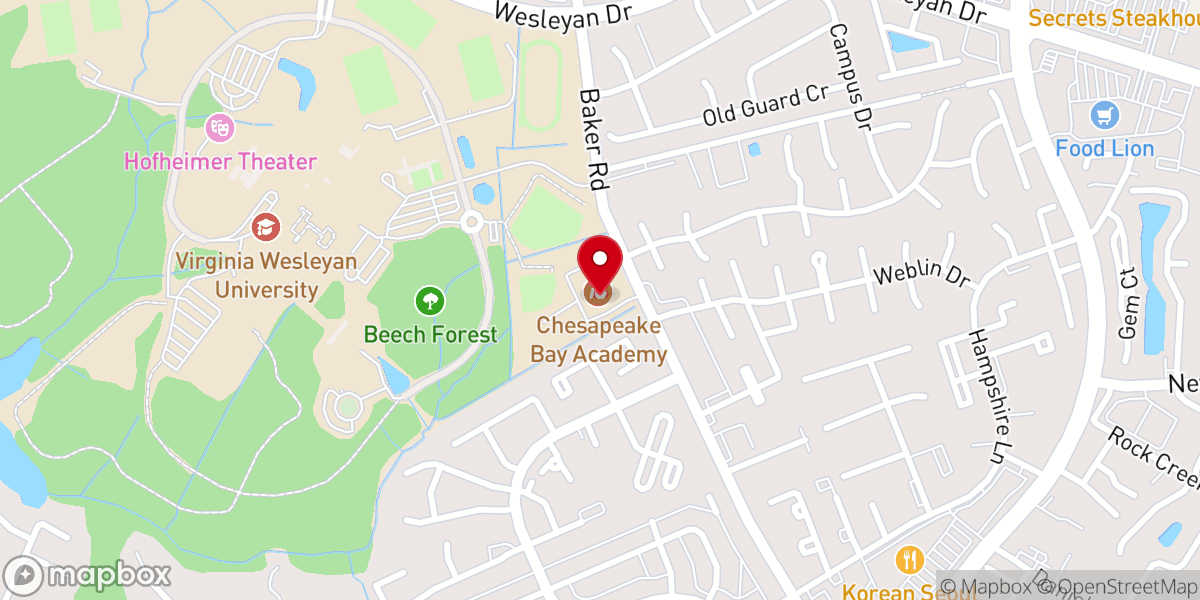 Map showing location of Coastal Virginia District of The United Methodist Church District Office