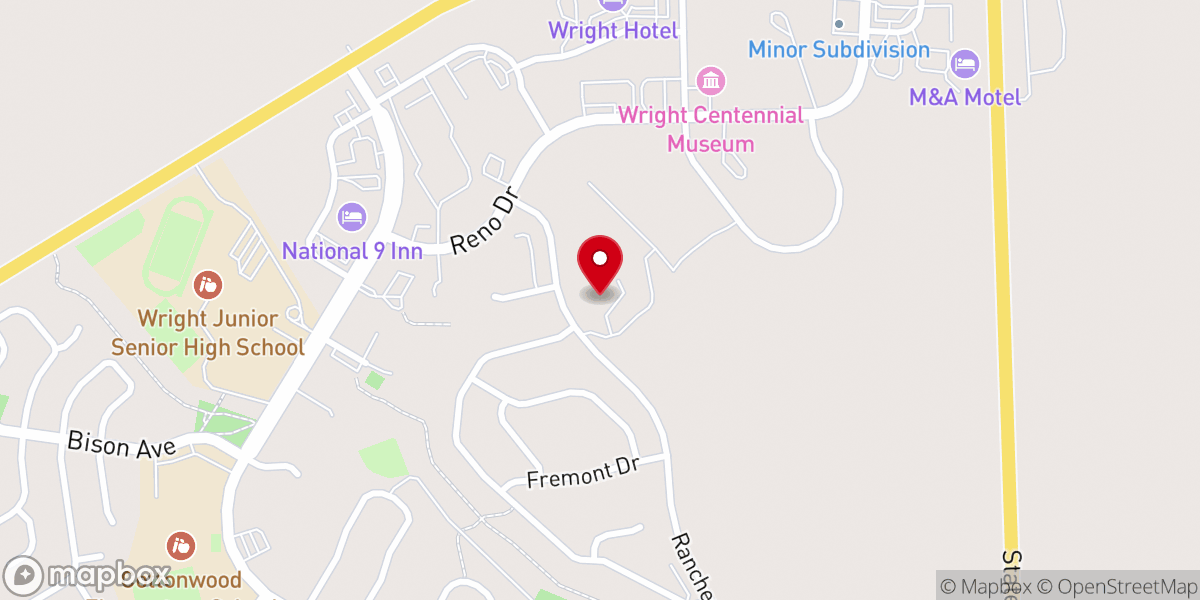 Map showing location of Wright Baptist Church