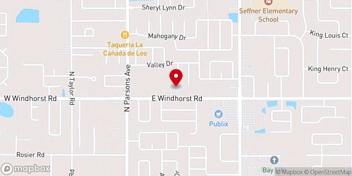 Map showing location of Iglesia Aposento Alto de Brandon