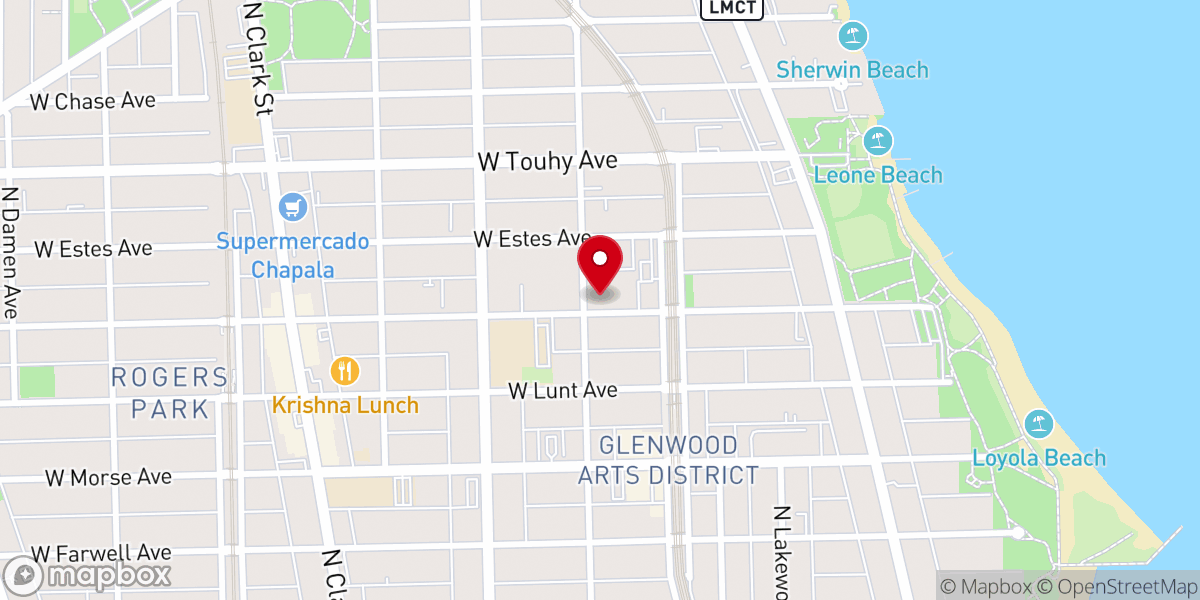 Map showing location of Agapé Chicago