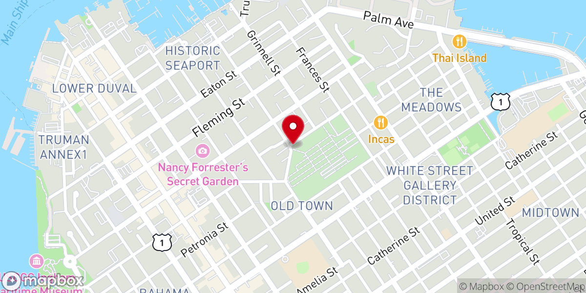 Map showing location of Florida Keys Crematory