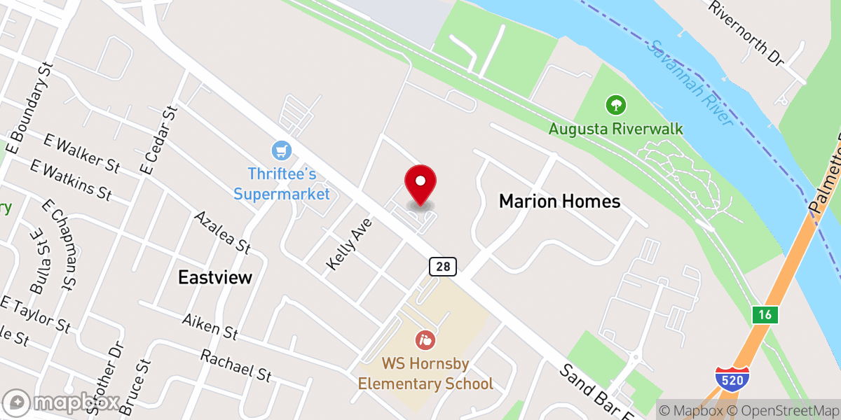 Map showing location of Greater Young Zion Baptist Church