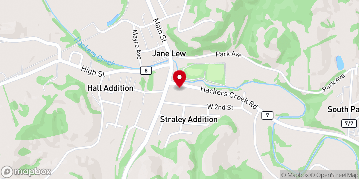Map showing location of Jane Lew Fire Department