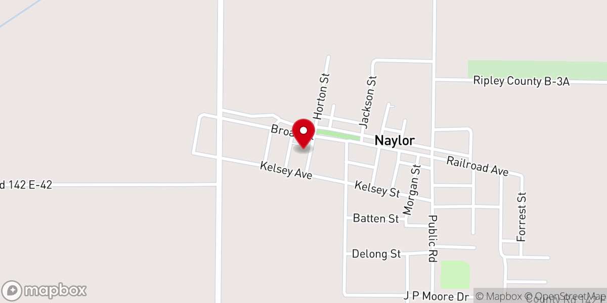 Map showing location of First Christian Church-Naylor