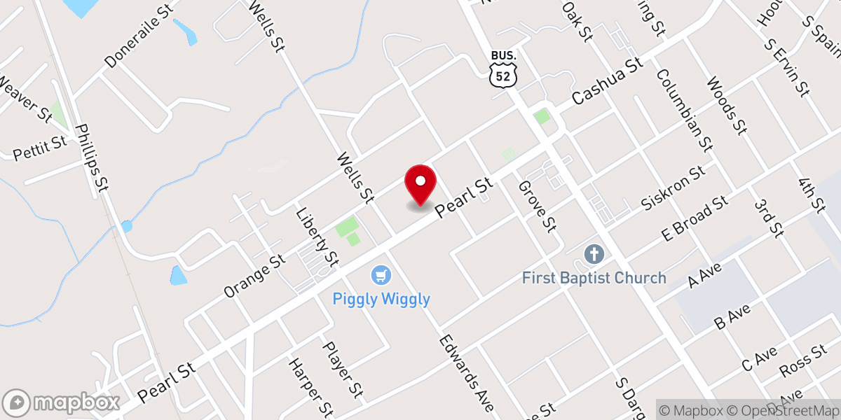 Map showing location of St. James United Methodist Church