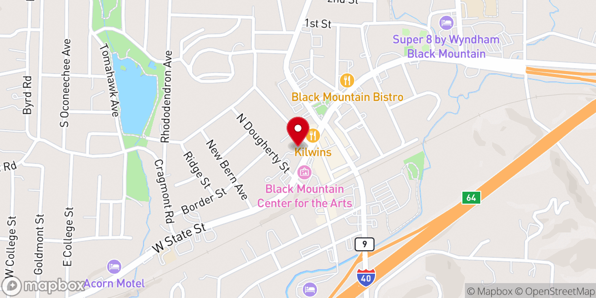 Map showing location of Black Mountain United Methodist