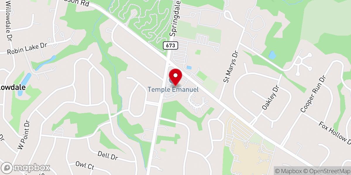 Map showing location of Congregation Kol Ami
