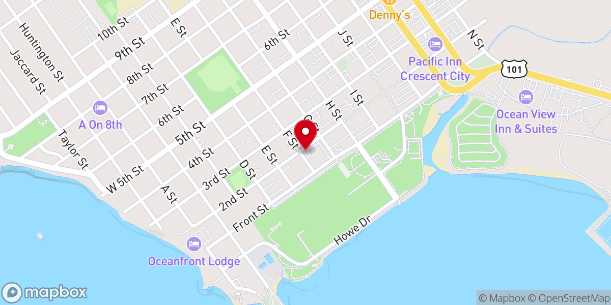 Map showing location of Calvary Chapel of the Redwoods