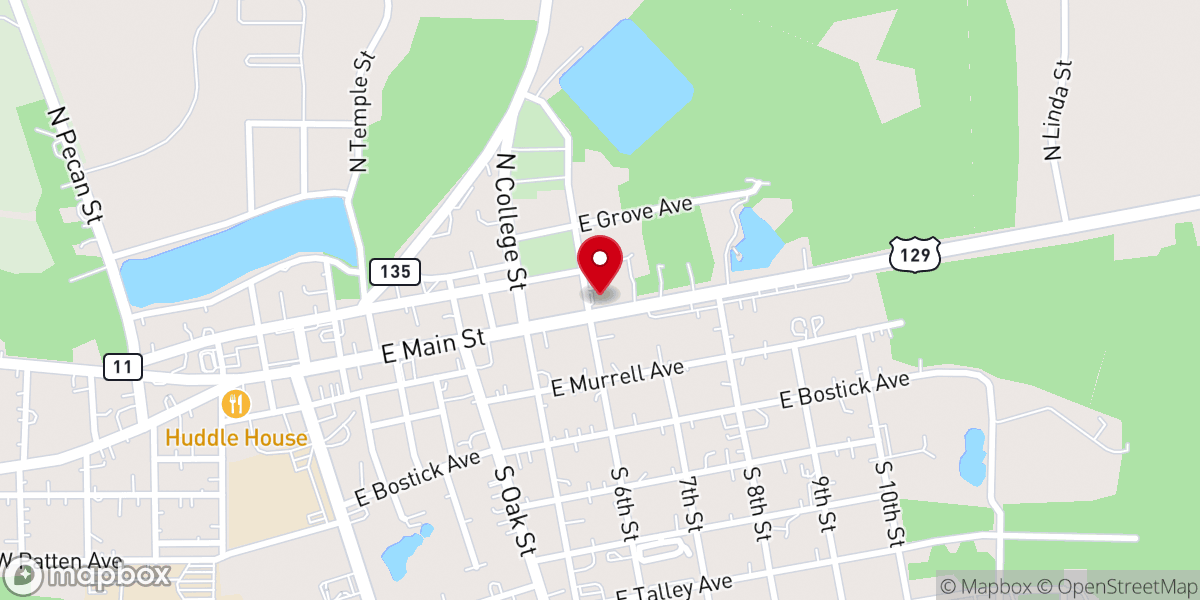 Map showing location of Lakeland Baptist Church