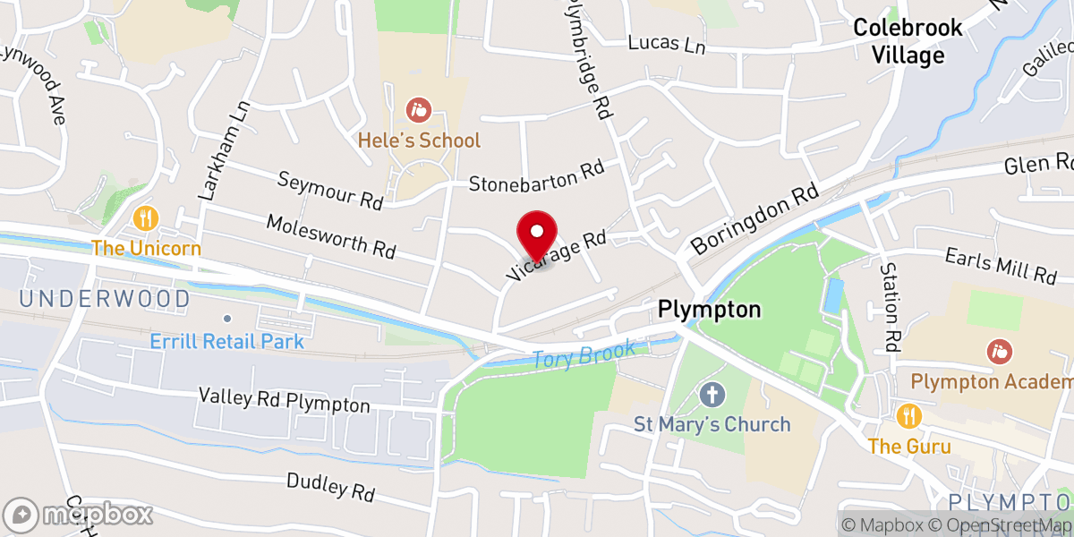 Map showing location of Plymouth East Catholic Churches