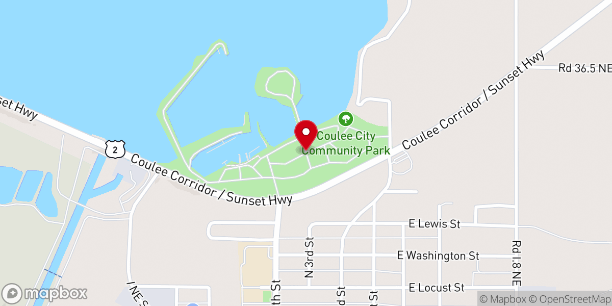 Map showing location of Coulee City Campground