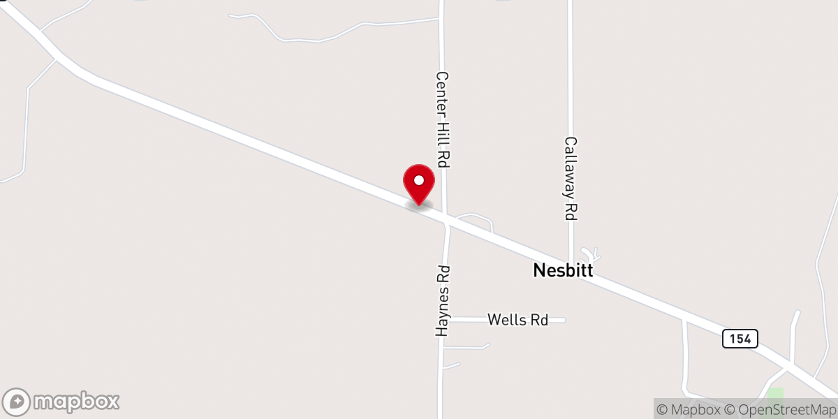 Map showing location of Nesbitt Baptist Church