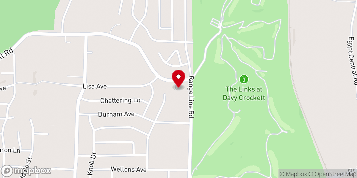 Map showing location of Ridgegrove Church of Christ