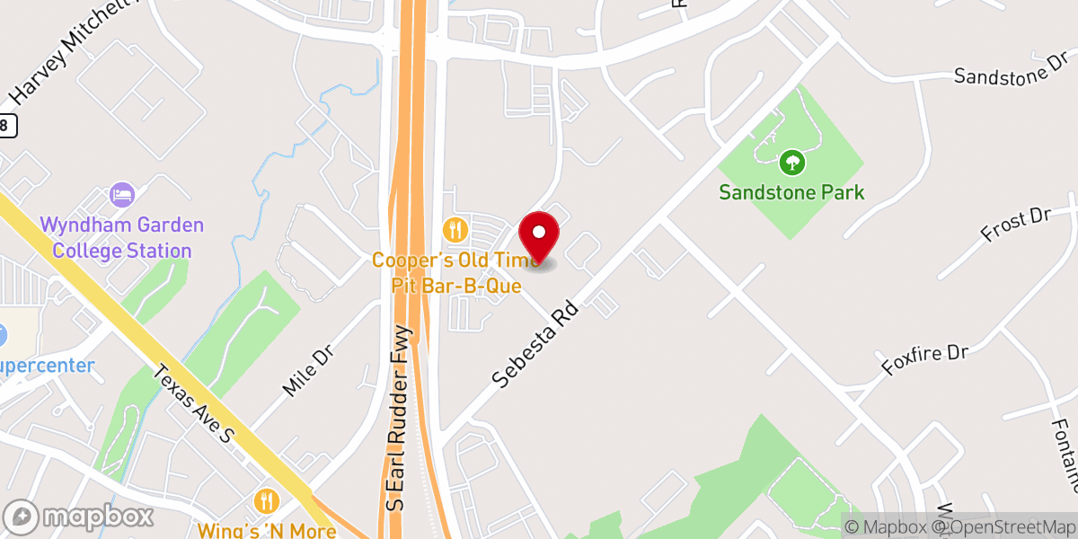 Map showing location of Twin City Church of Christ