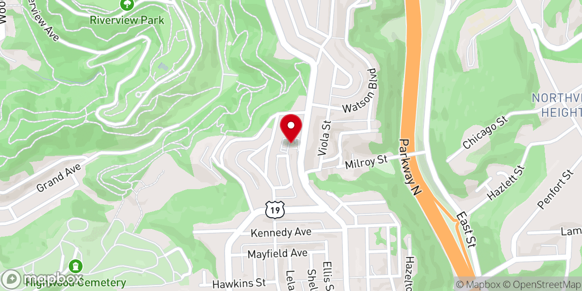 Map showing location of Allison Park Church - North Side Campus