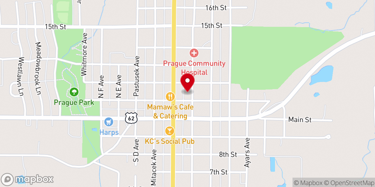 Map showing location of United Methodist Church Rear Entrance