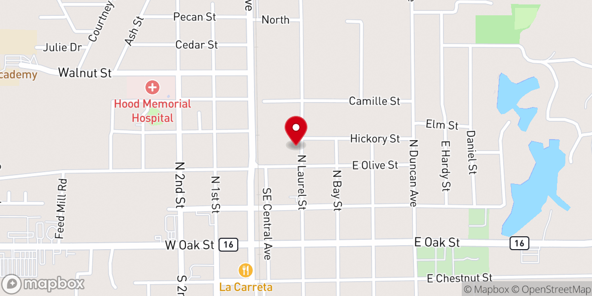 Map showing location of First Baptist Church Amite