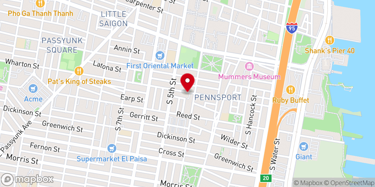Map showing location of Mt Moriah Temple Baptist Church