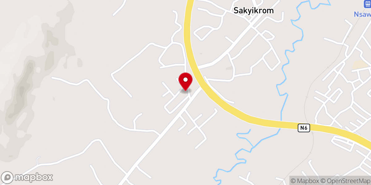 Map showing location of Presbyterian Church Of Ghana, Salem City Congregation, Teacher's Quarters Sakyikrom