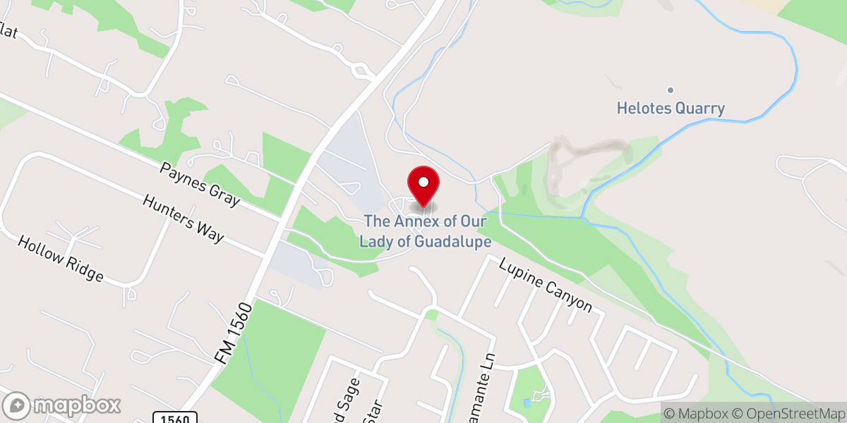 Map showing location of Our Lady of Guadalupe Sports Fields