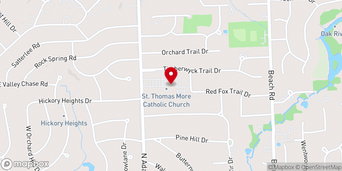 Map showing location of St Thomas More Catholic Church