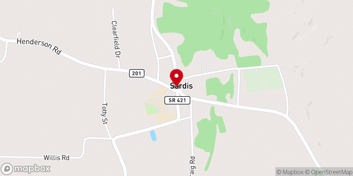 Map showing location of Sardis Senior Citizen