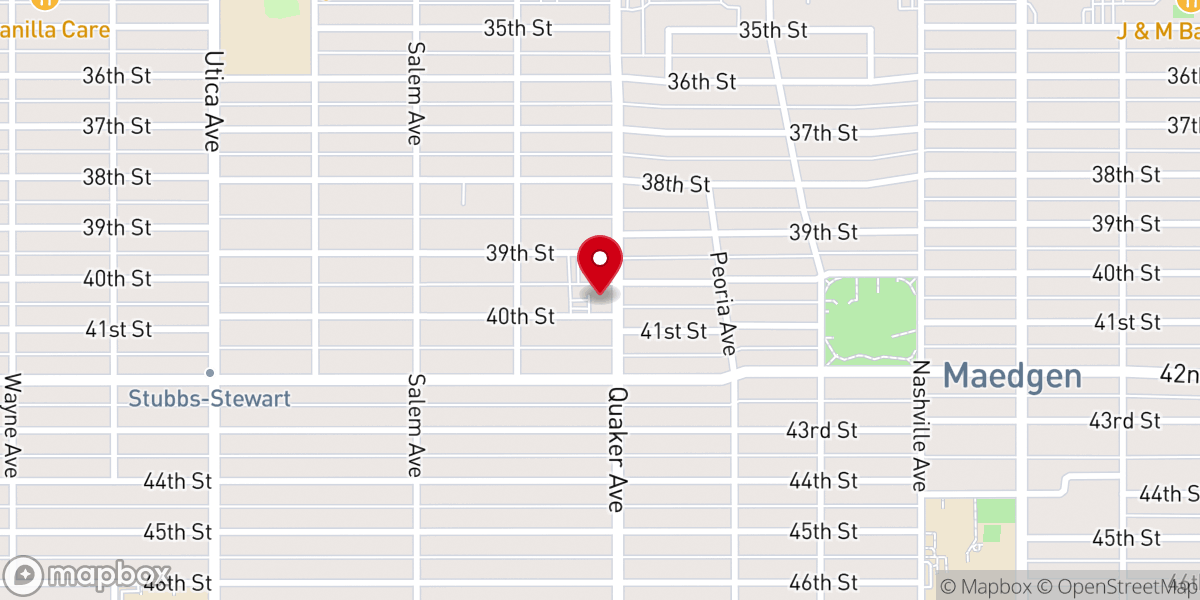 Map showing location of Bethany Baptist Church