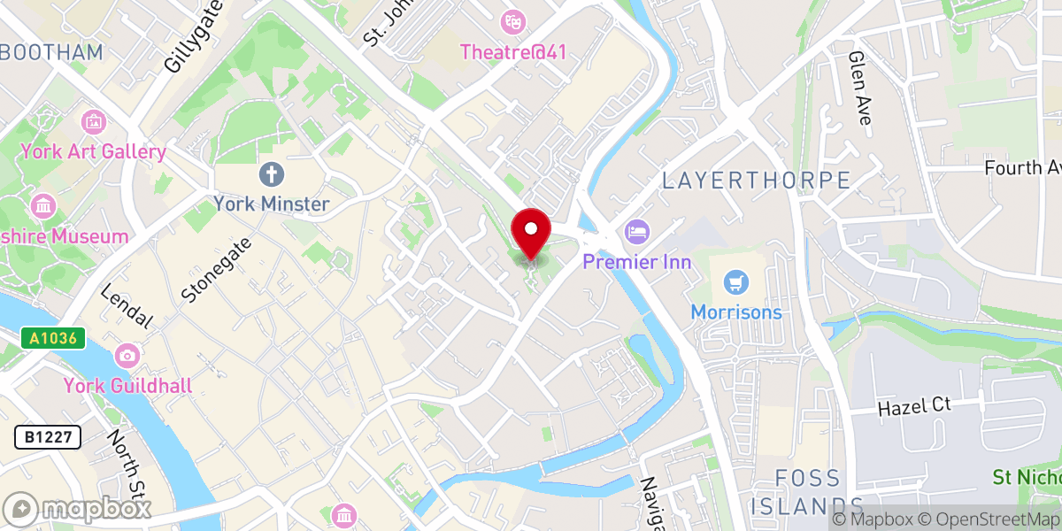Map showing location of St Anthonys Garden