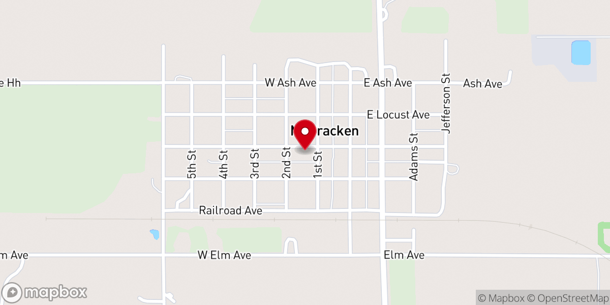 Map showing location of McCracken United Methodist Church