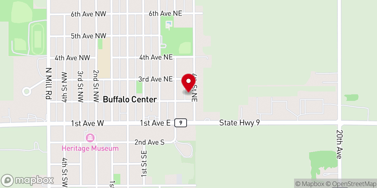 Map showing location of Bethlehem Lutheran Church
