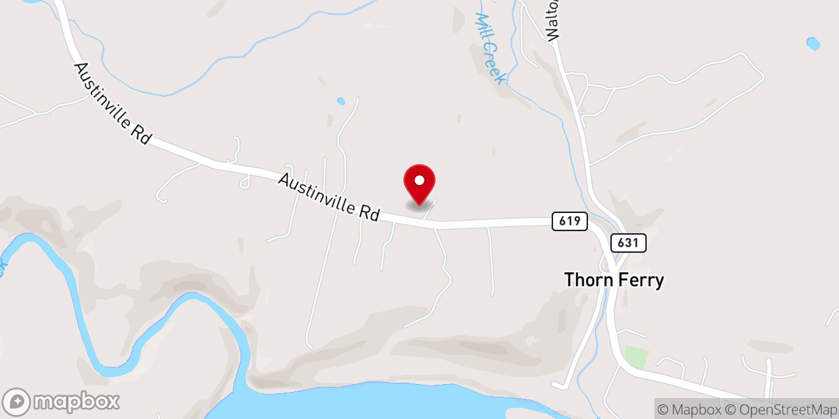 Map showing location of Austinville Pentecostal Holiness Church - Food Distribution Center